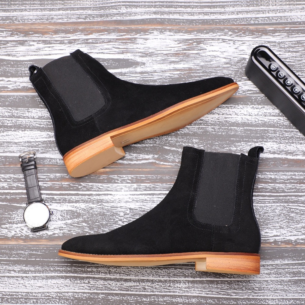 HKLA™️ Suede Black Chelsea Boots - Picture 5 of 7